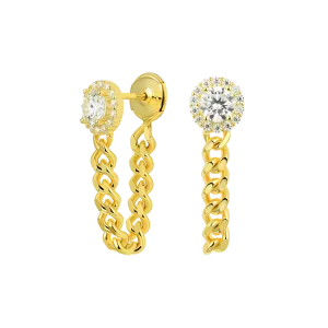 Cuban Link Hoop Earrings - Pair