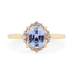 Custom 2.33ct Blue Cushion Sapphire & Diamond Engagement Ring