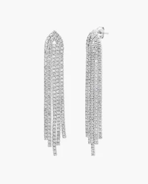 CZ FRINGE EARRINGS IN CLEAR