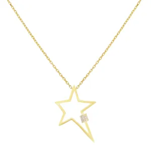 CZ Large Open Star Necklace