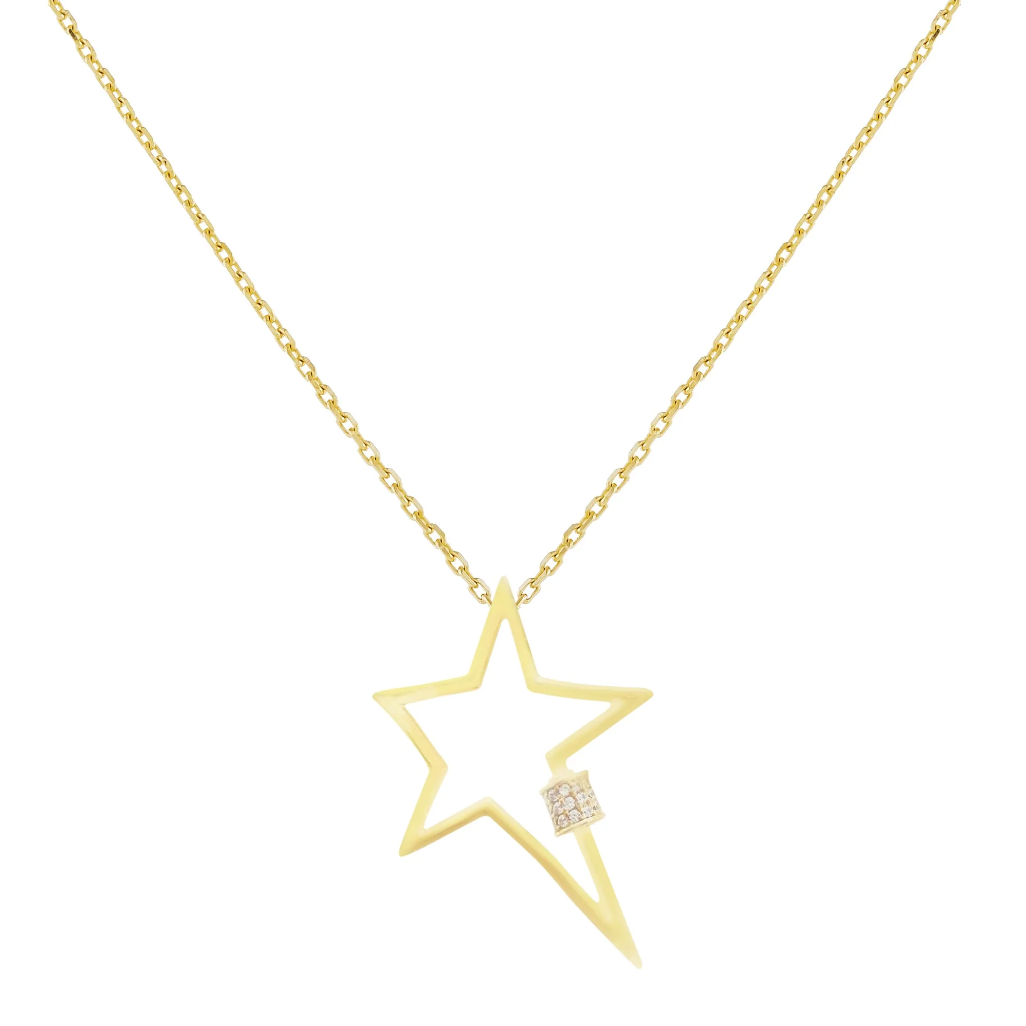 CZ Large Open Star Necklace