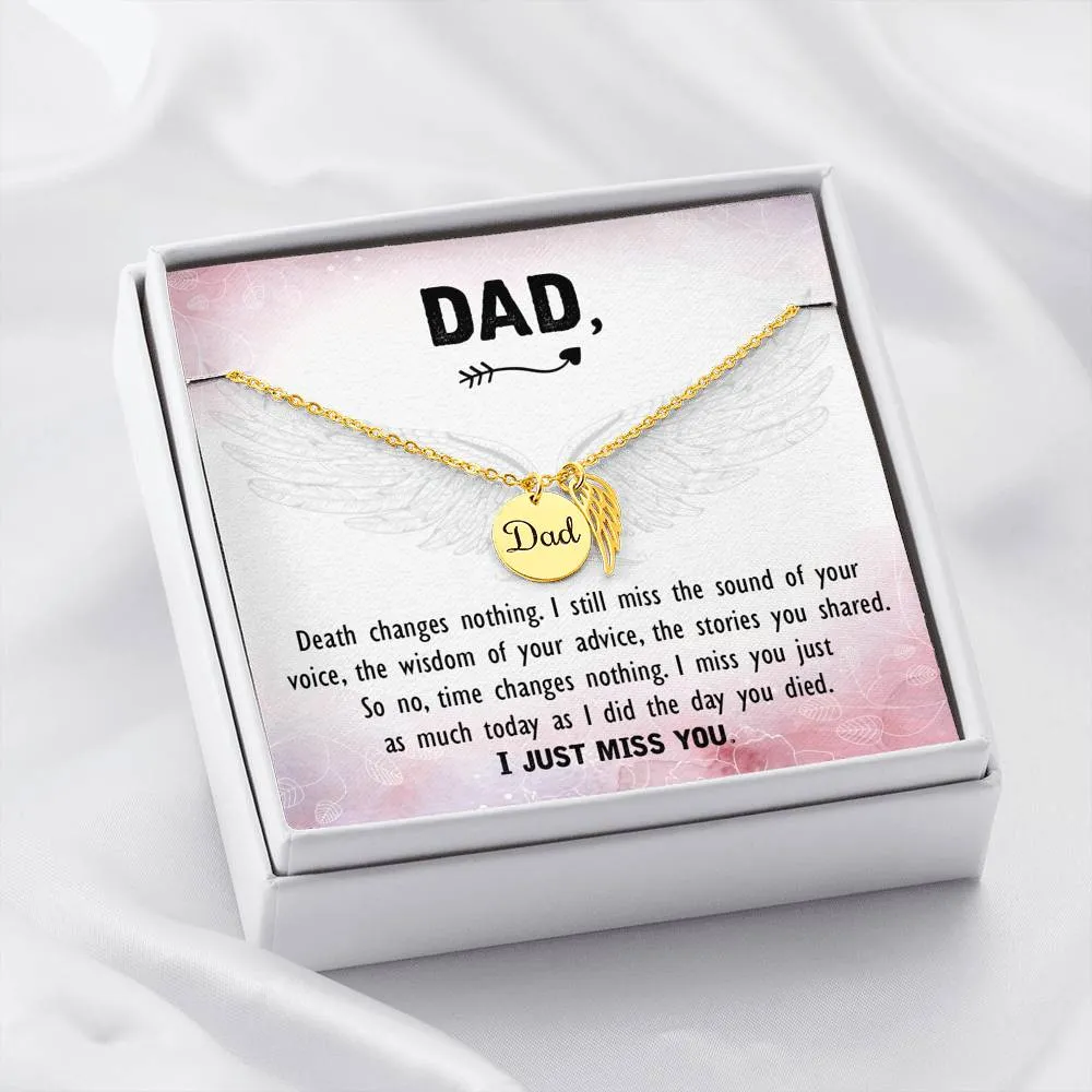 Dad Remembrance, I just miss you-Angel Wings Necklace