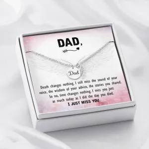Dad Remembrance, I just miss you-Angel Wings Necklace