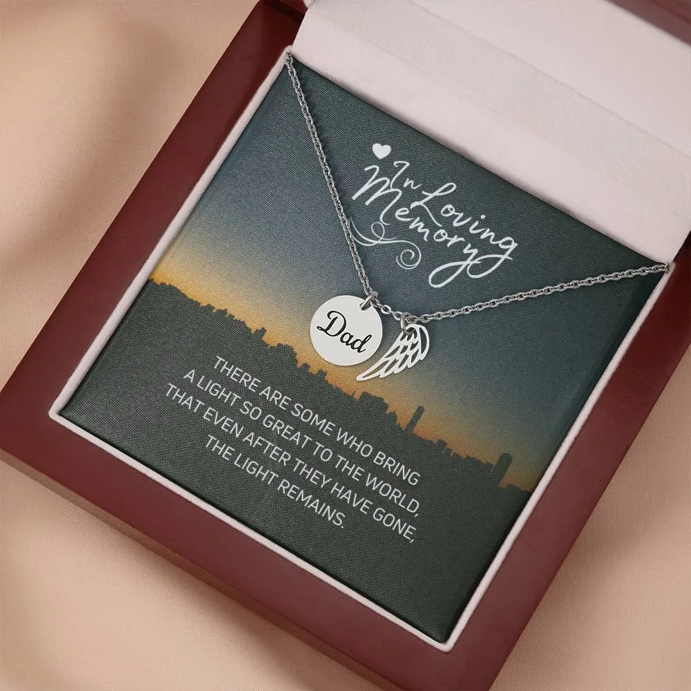 Dad Remembrance, In loving memory-Angel Wing Necklace