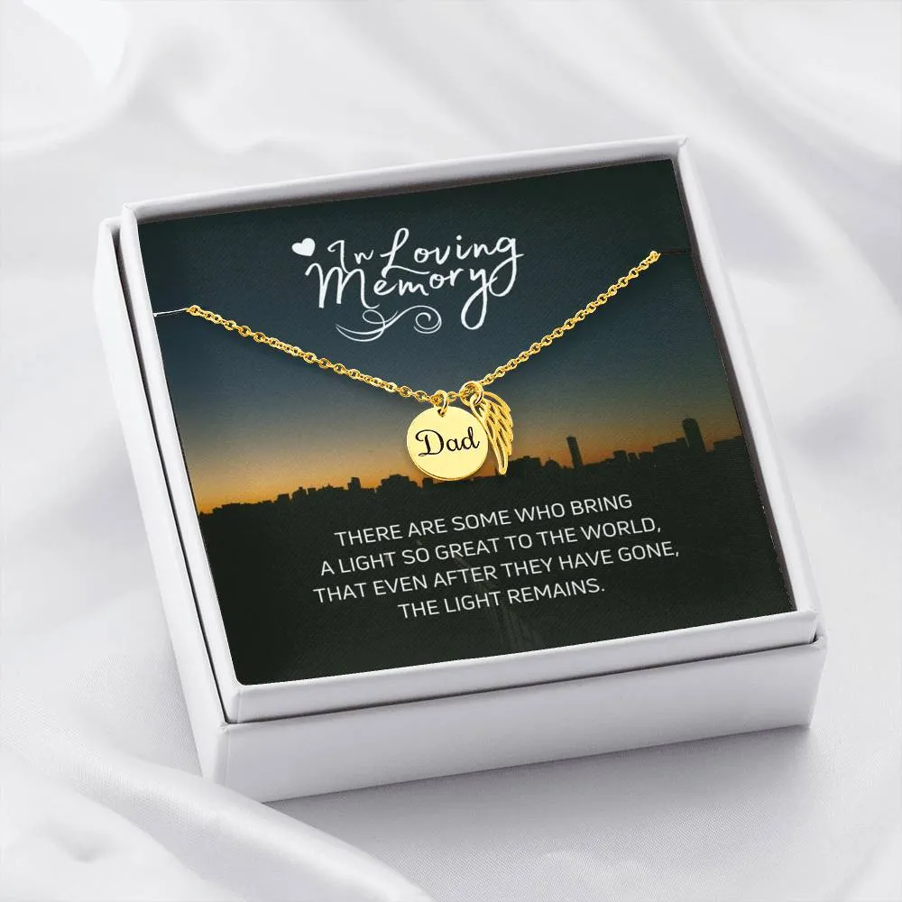 Dad Remembrance, In loving memory-Angel Wing Necklace