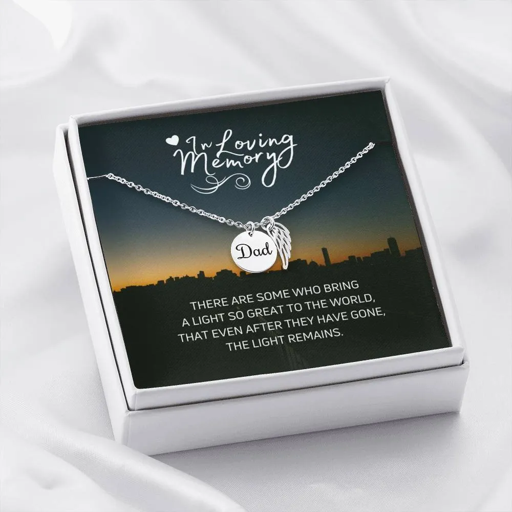 Dad Remembrance, In loving memory-Angel Wing Necklace