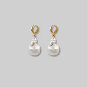 Dainty Hoop Baroque Pearl Earrings