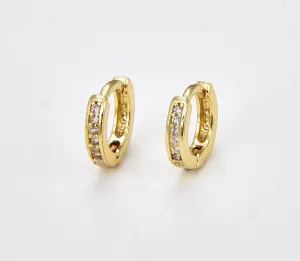 Dainty Huggie Hoop CZ Earrings*