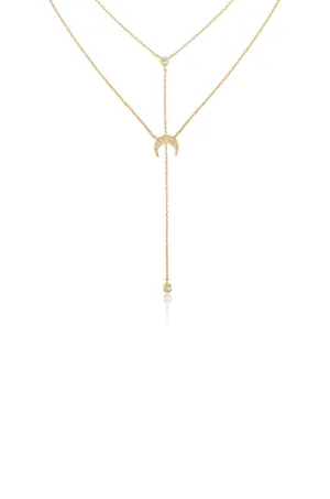 Dainty Layered Crescent Moon Necklace Set