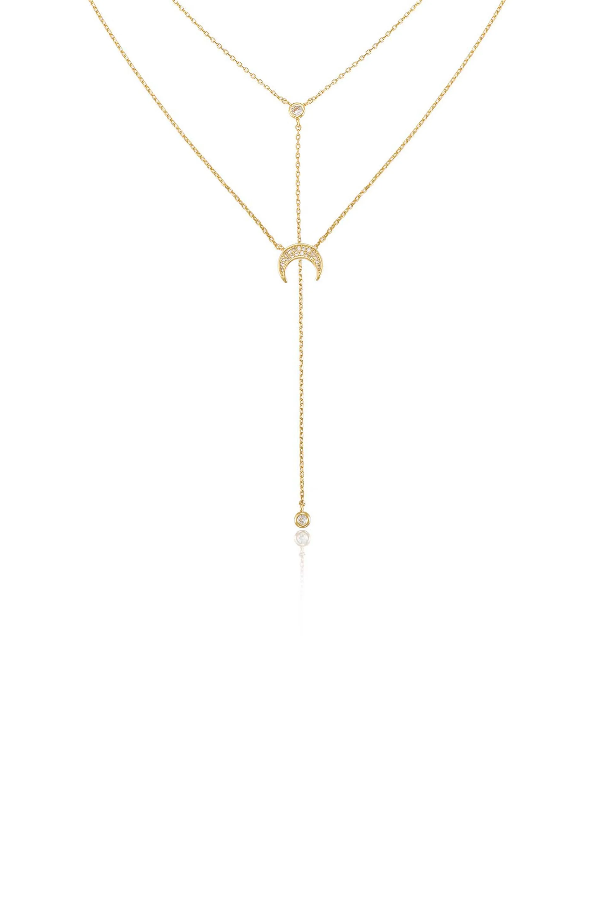 Dainty Layered Crescent Moon Necklace Set