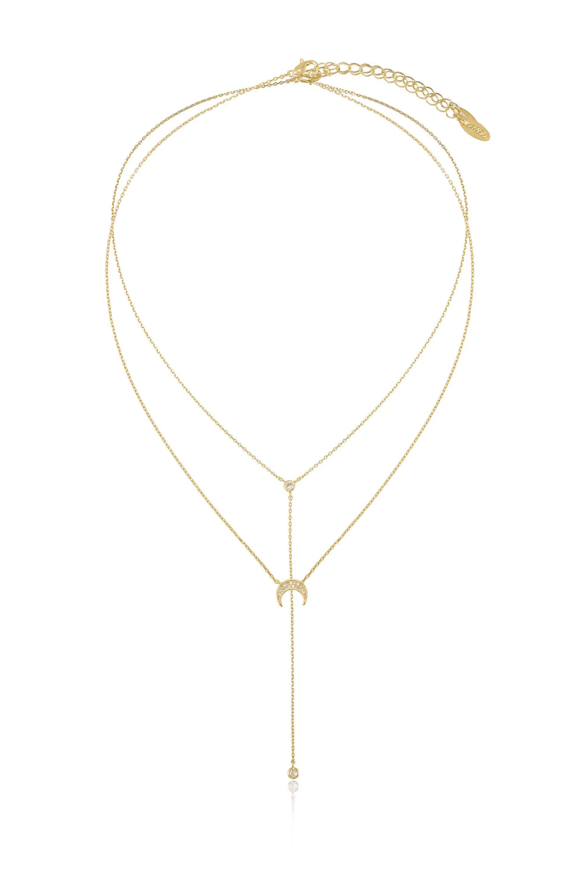 Dainty Layered Crescent Moon Necklace Set