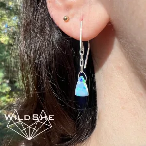 Dainty Opal Earrings, Sterling Silver, Handmade