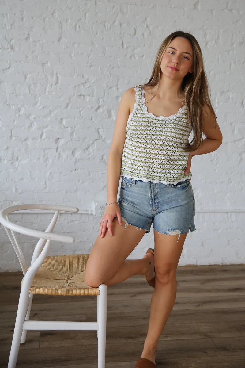 Dainty Scalloped Tank Top