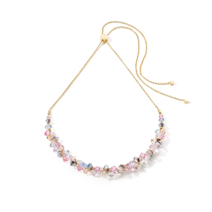 Dancing Crystals necklace gold light rose