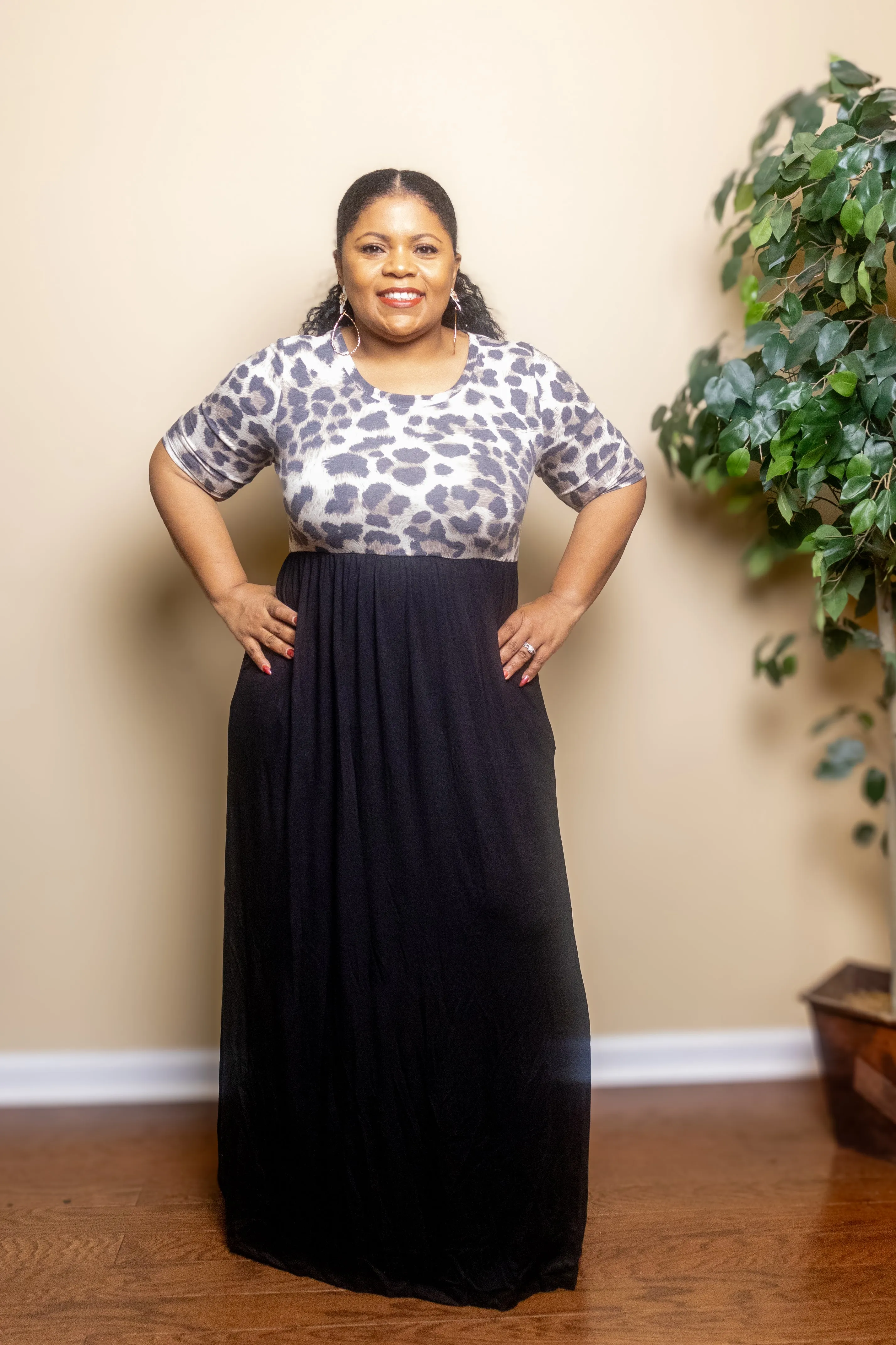 Deirdre Leopard Top Maxi Dress