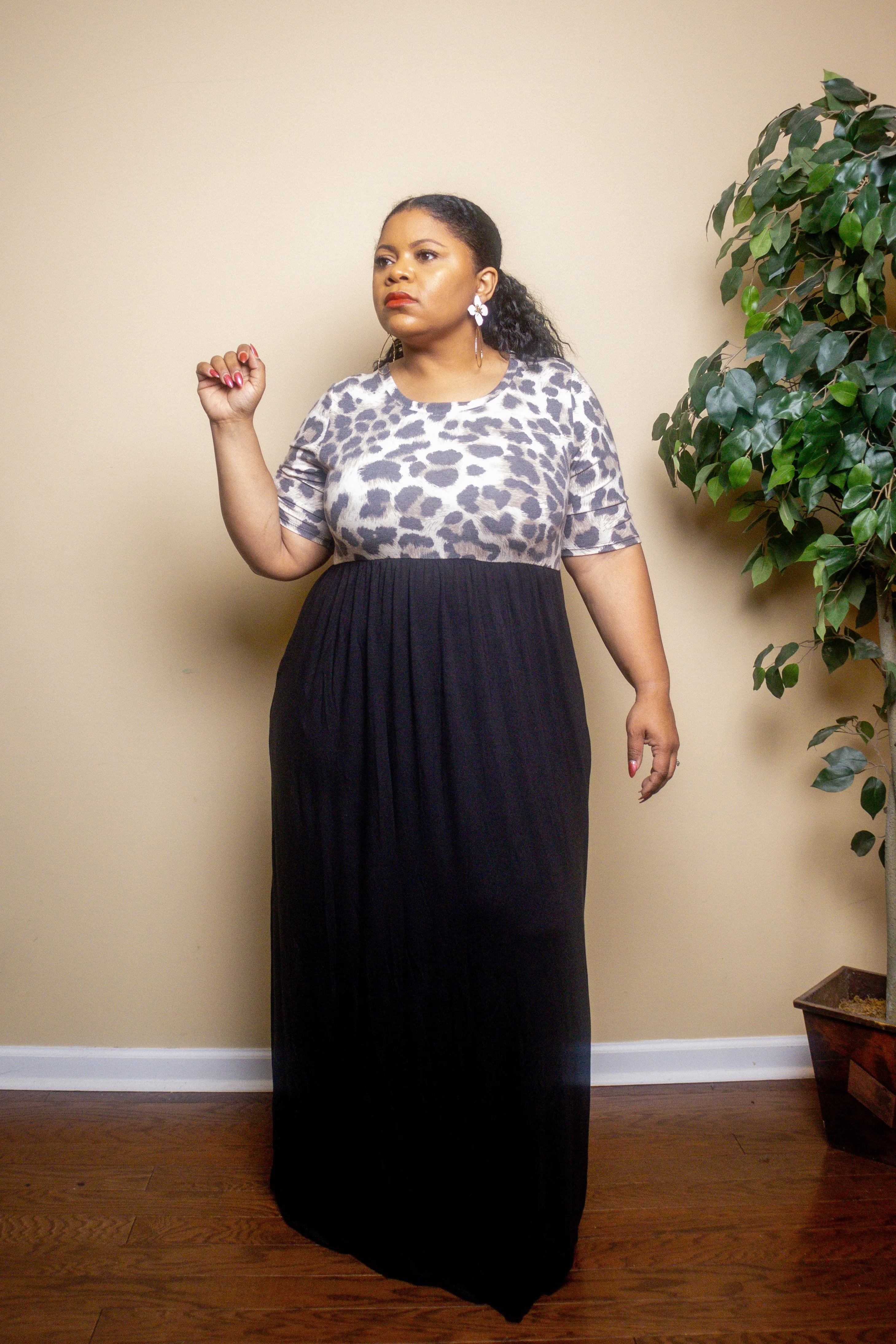 Deirdre Leopard Top Maxi Dress