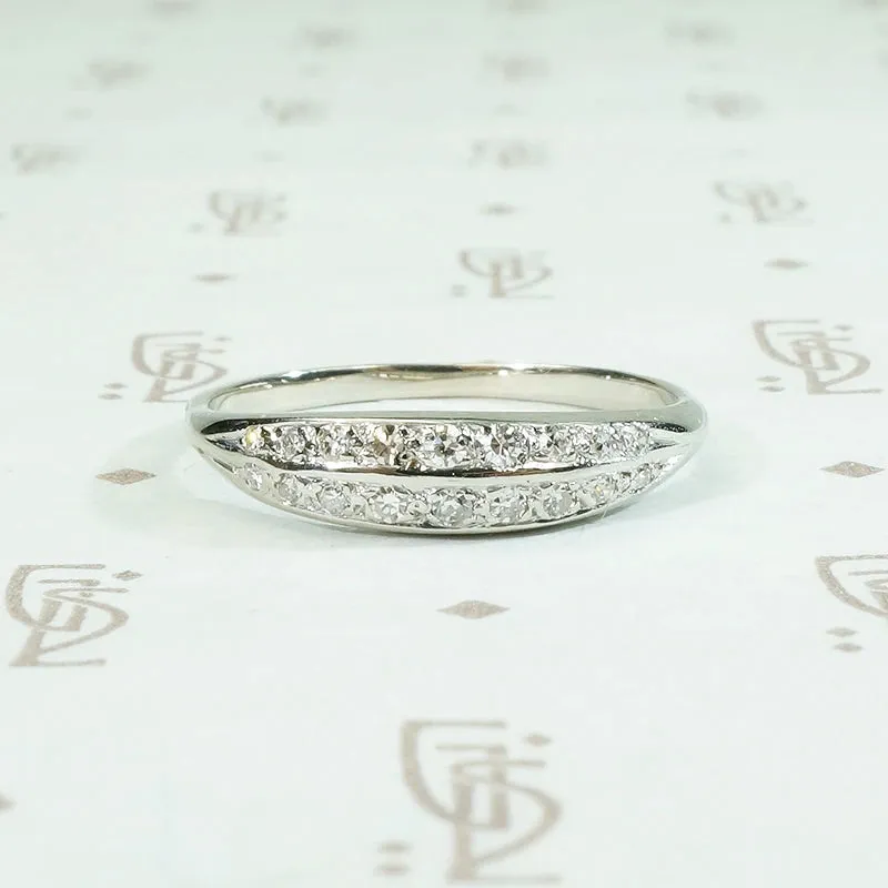Delicate Deco Double Row Diamond Band