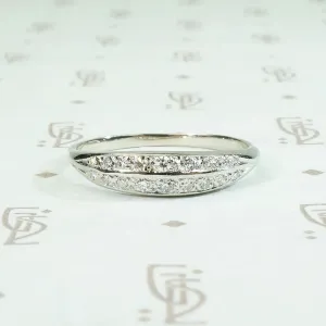 Delicate Deco Double Row Diamond Band