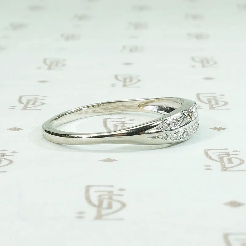 Delicate Deco Double Row Diamond Band
