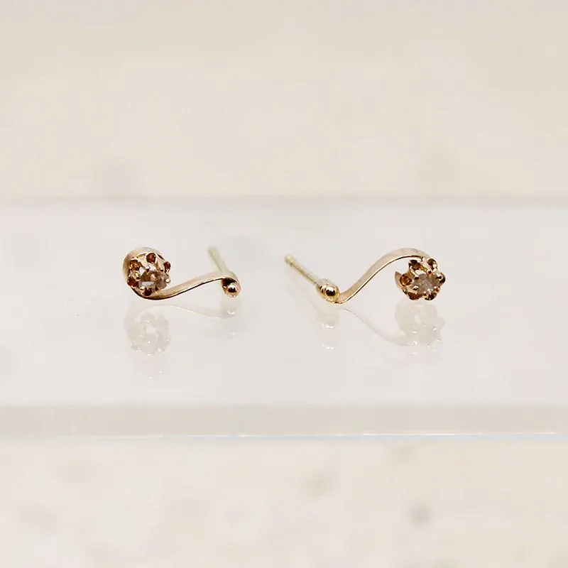 Delicate Diamond-Set Musical Note Studs