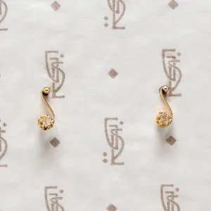 Delicate Diamond-Set Musical Note Studs