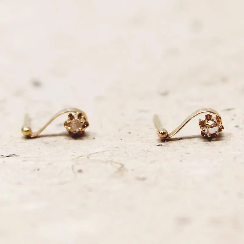Delicate Diamond-Set Musical Note Studs