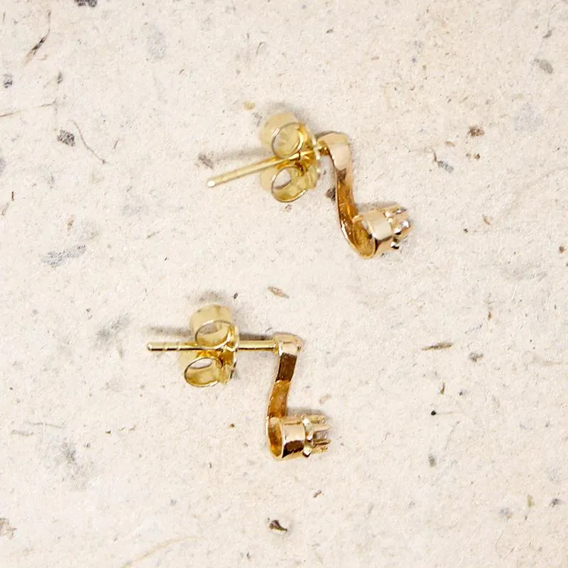 Delicate Diamond-Set Musical Note Studs
