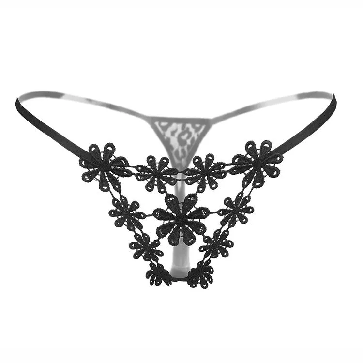 Delicate Floral Embroidery G String