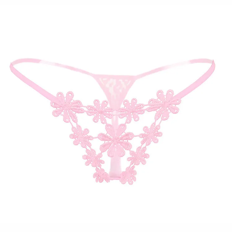Delicate Floral Embroidery G String