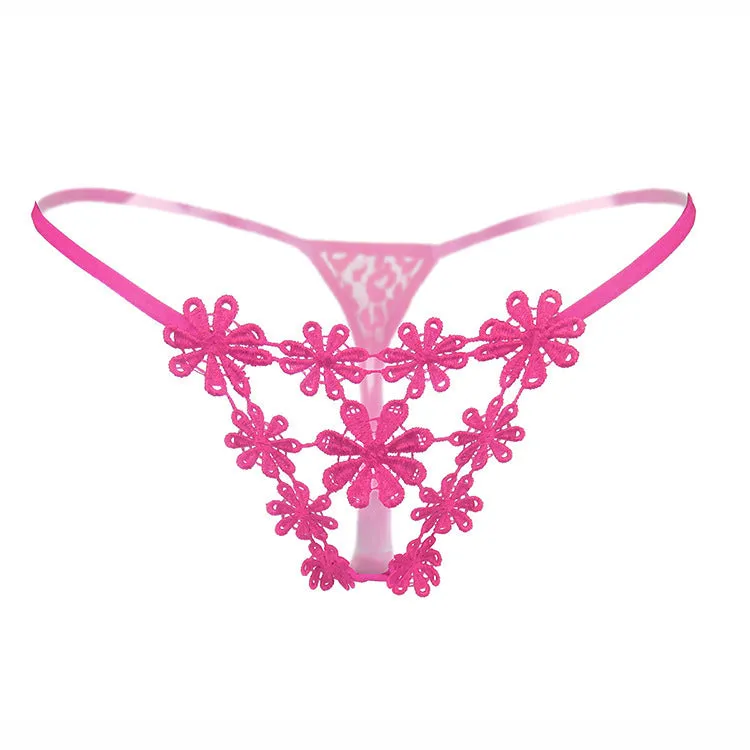 Delicate Floral Embroidery G String