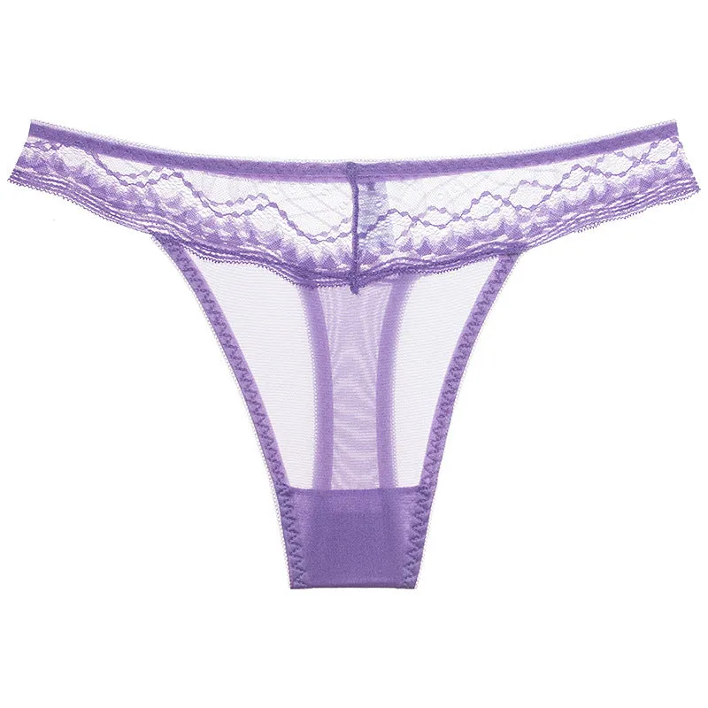 Delicate Lace Trim Thong Panty