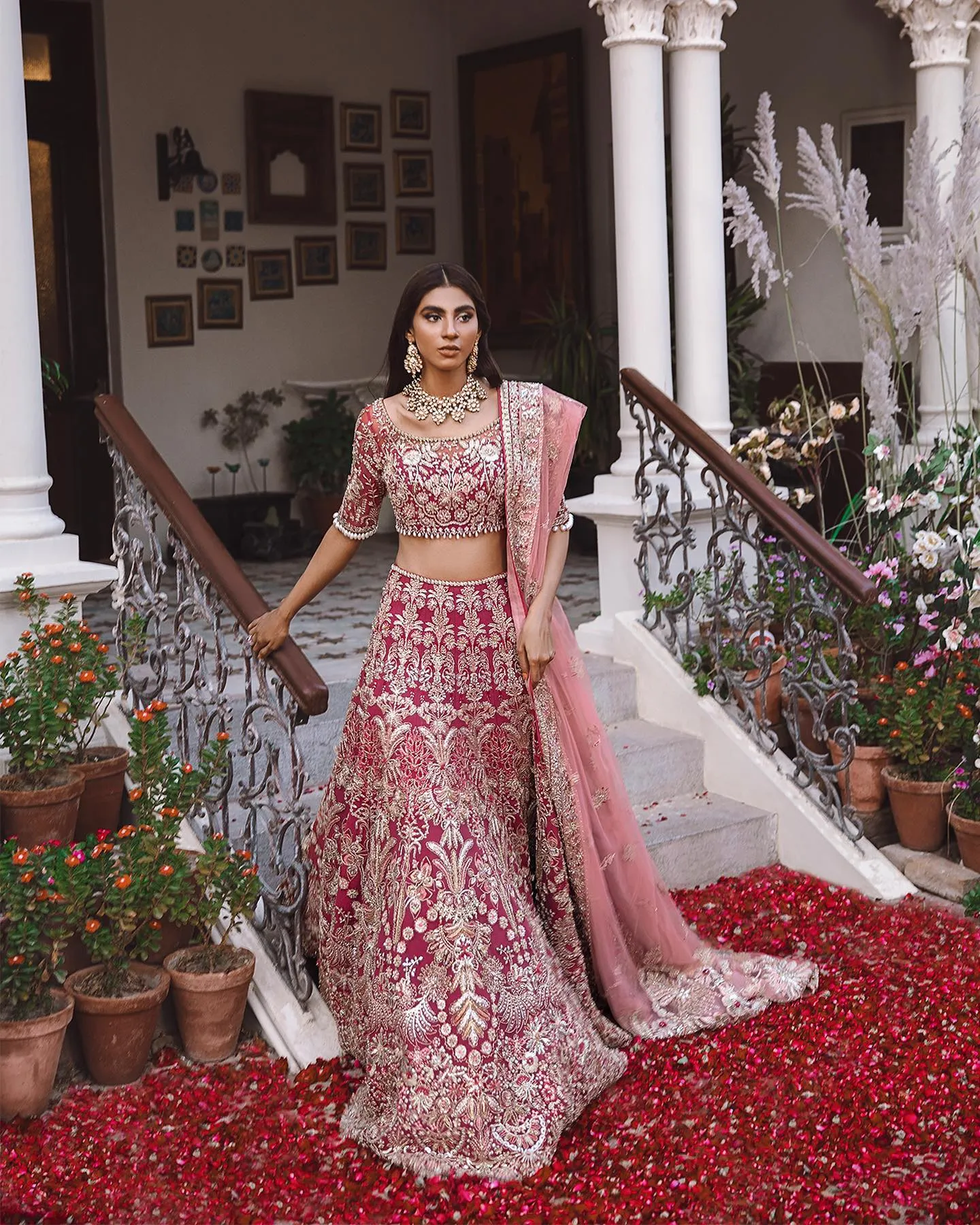 Designer Wedding Dark Red Indian Bridal Dress #BN1228