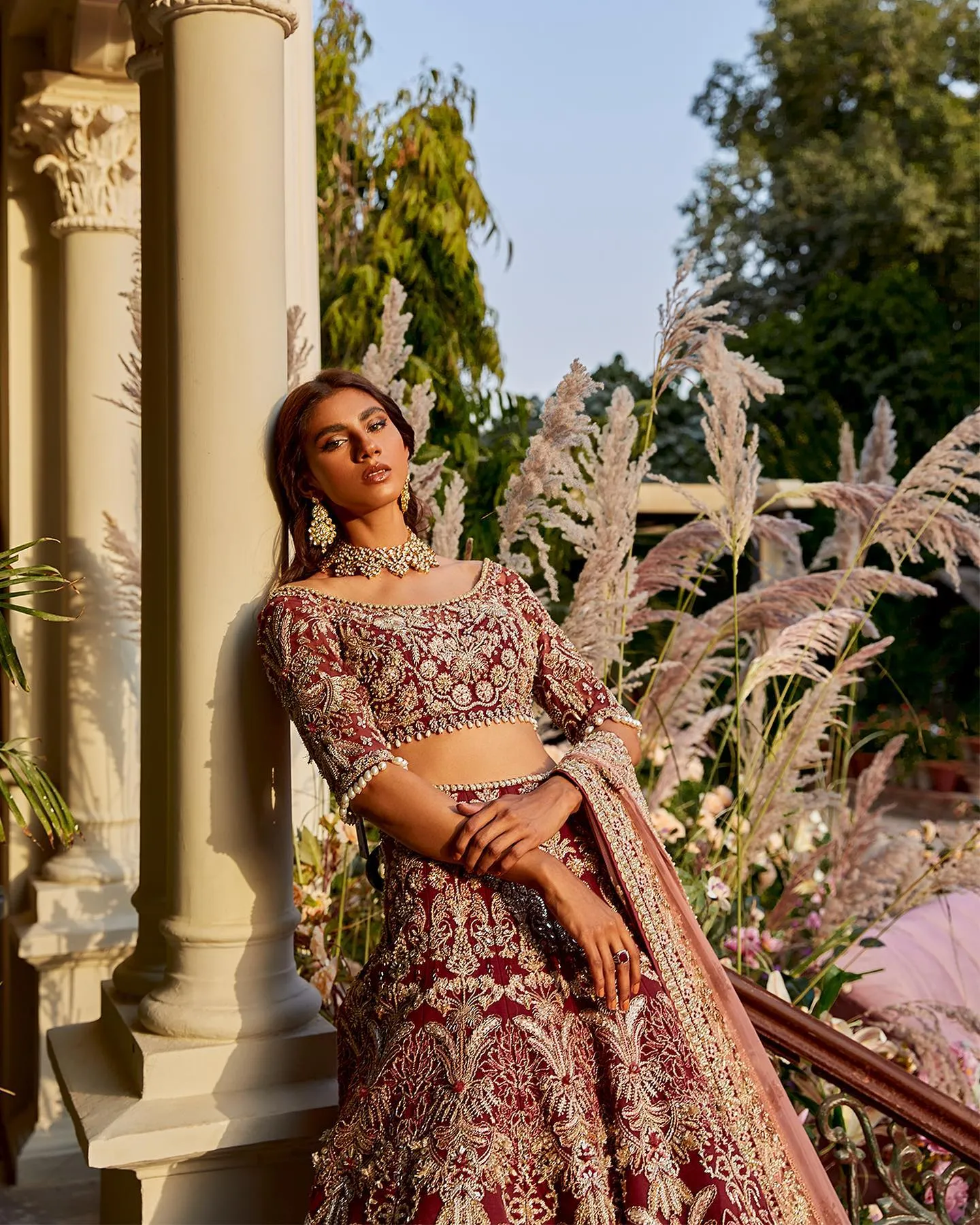 Designer Wedding Dark Red Indian Bridal Dress #BN1228