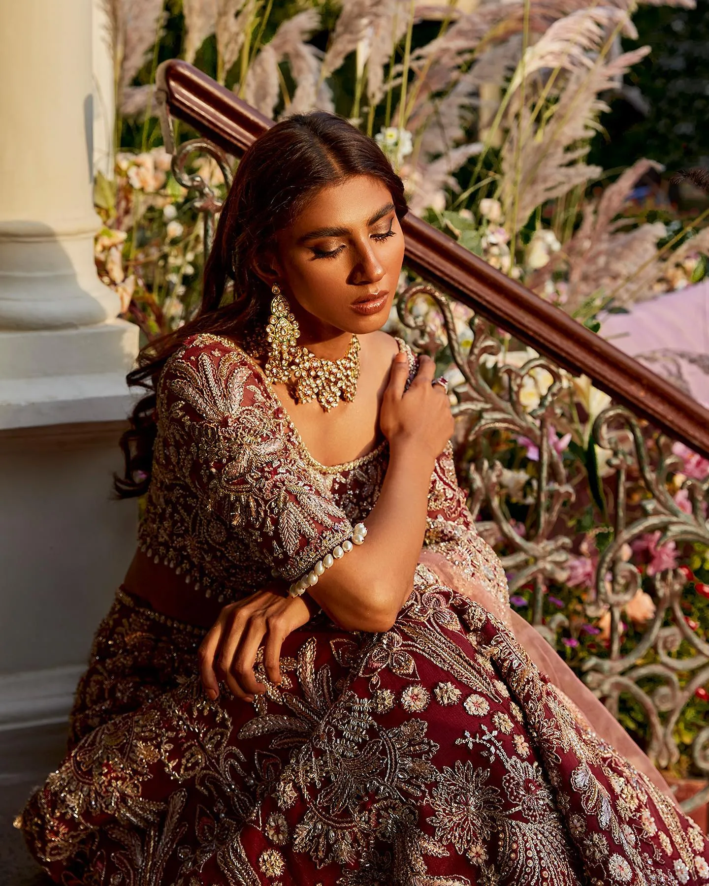 Designer Wedding Dark Red Indian Bridal Dress #BN1228