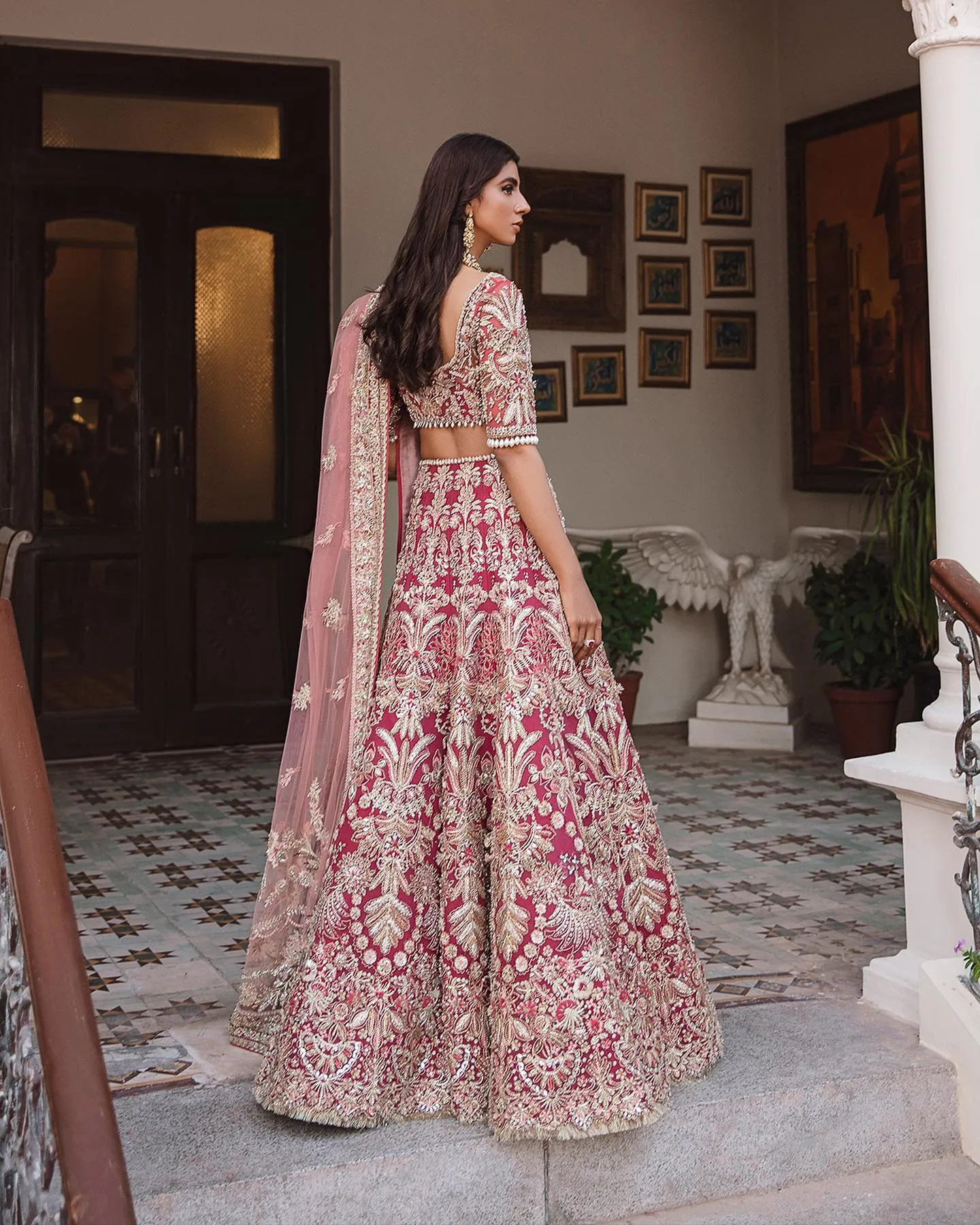 Designer Wedding Dark Red Indian Bridal Dress #BN1228