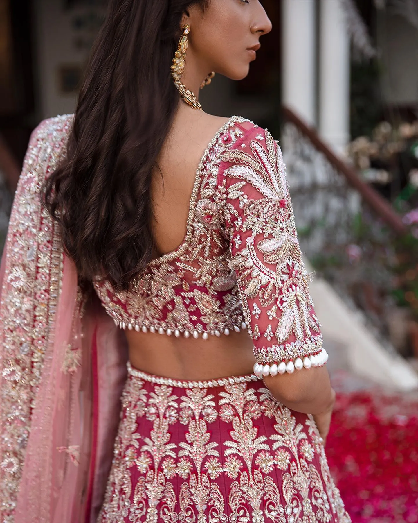 Designer Wedding Dark Red Indian Bridal Dress #BN1228