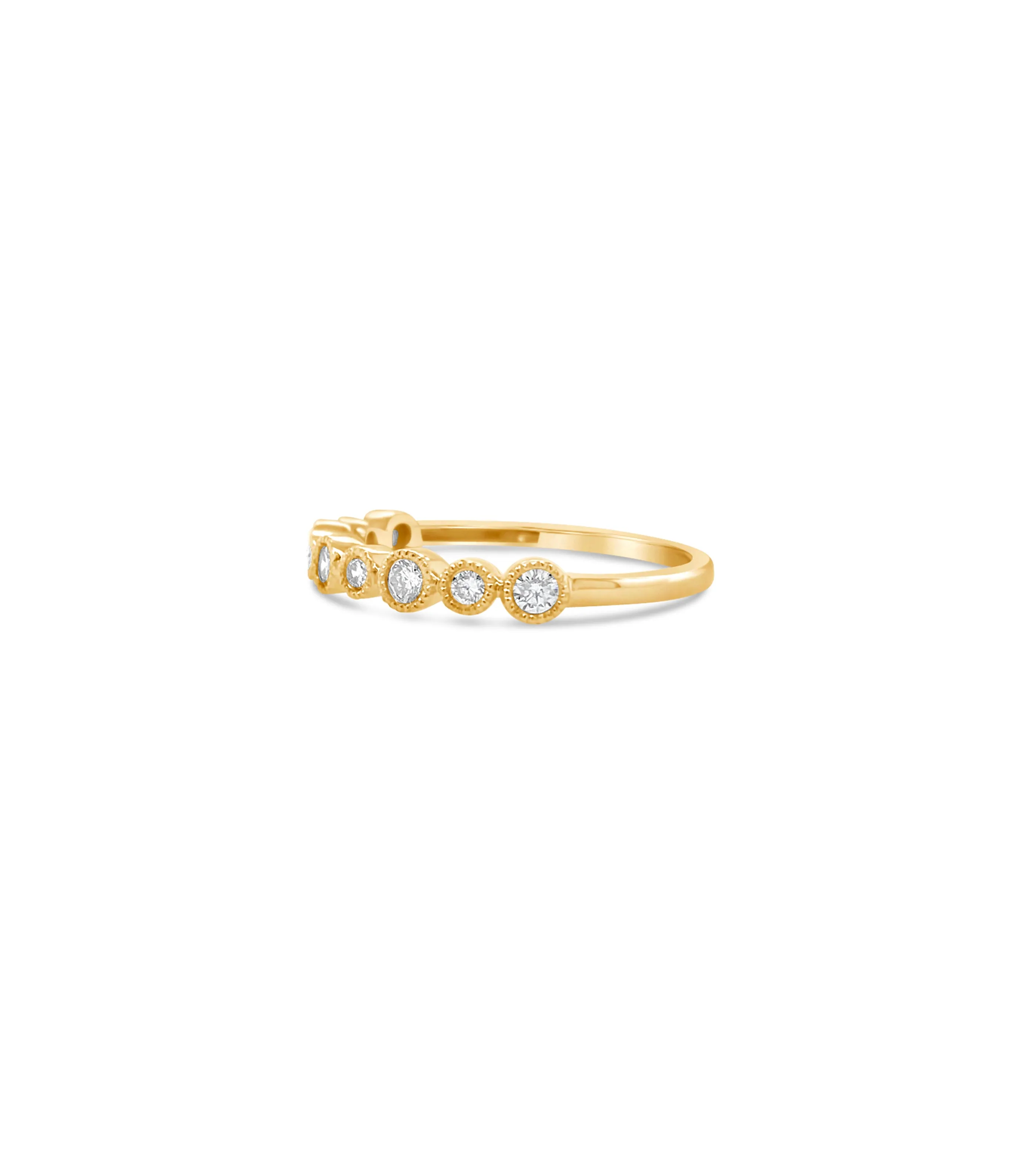Diamond Alternating Bezel Set Band