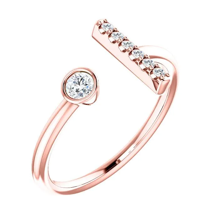 Diamond Bar Cuff Ring