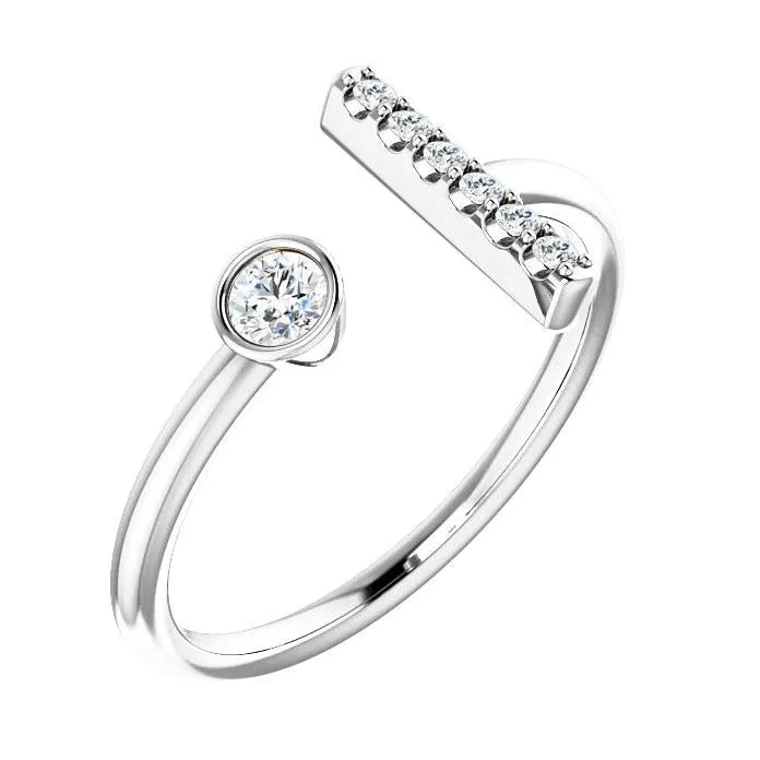 Diamond Bar Cuff Ring