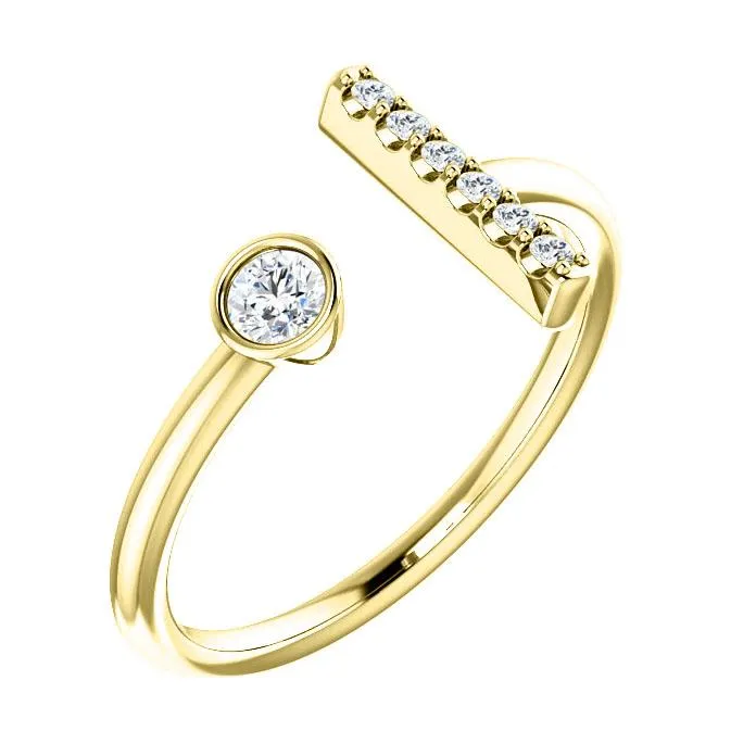 Diamond Bar Cuff Ring