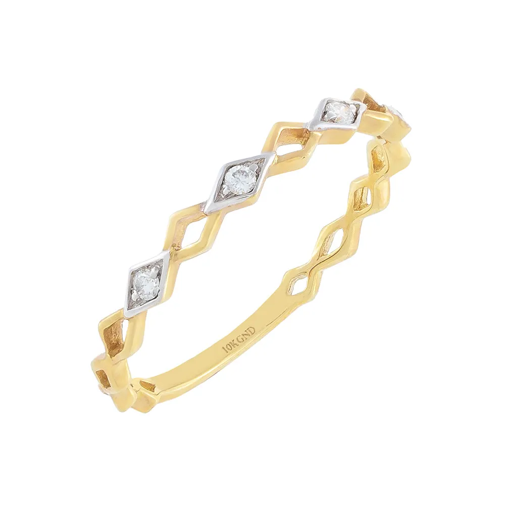 Diamond Chevron Ring 10K