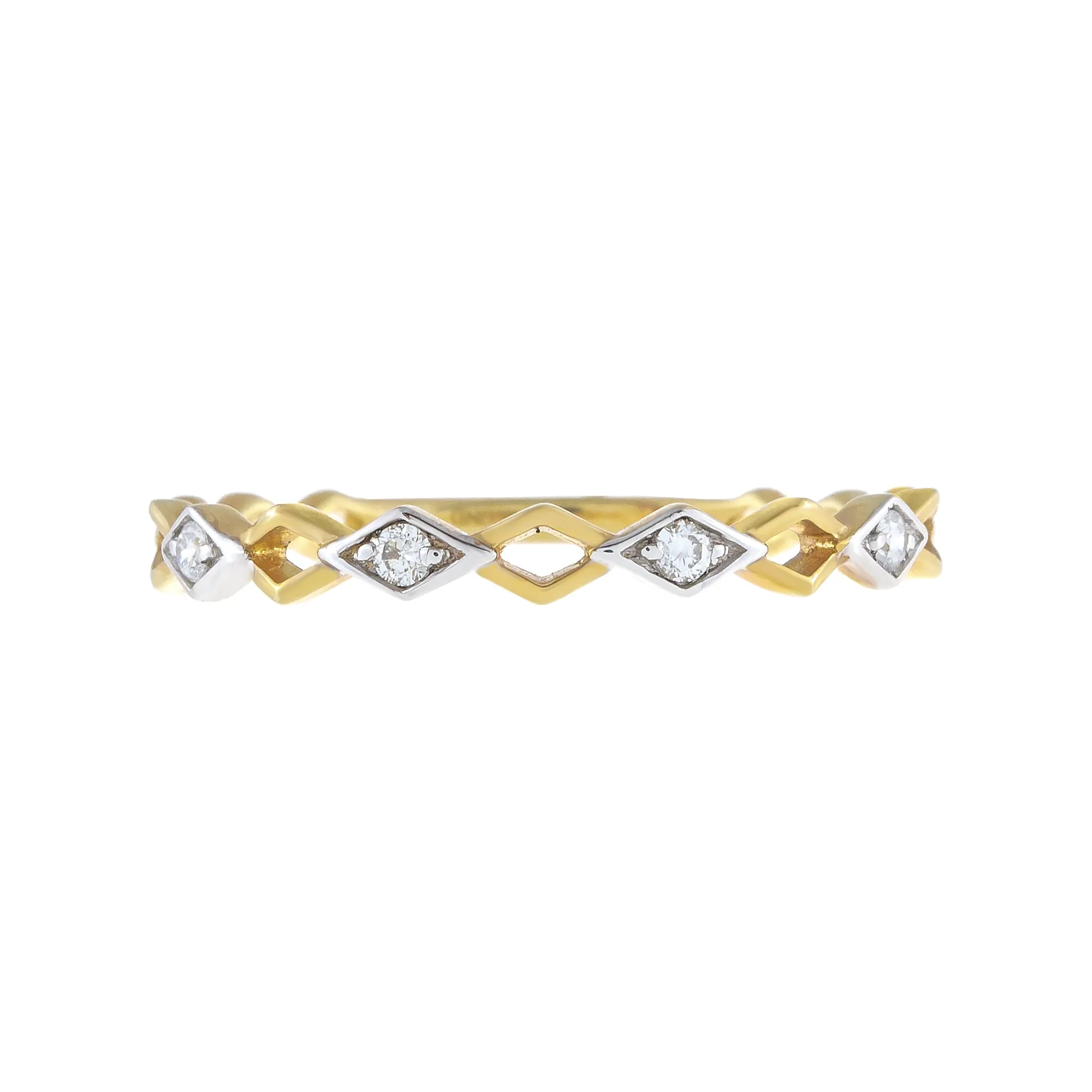 Diamond Chevron Ring 10K