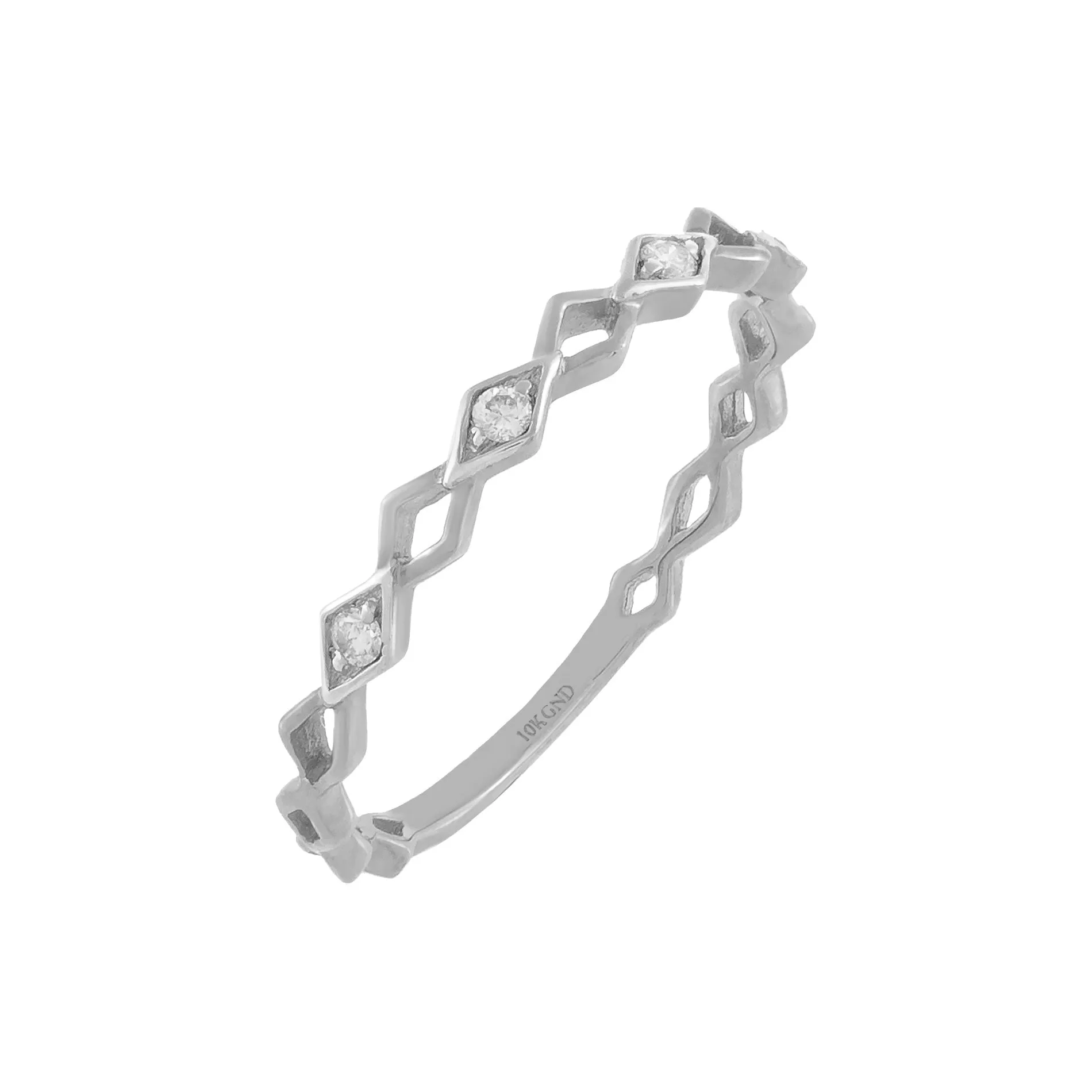 Diamond Chevron Ring 10K