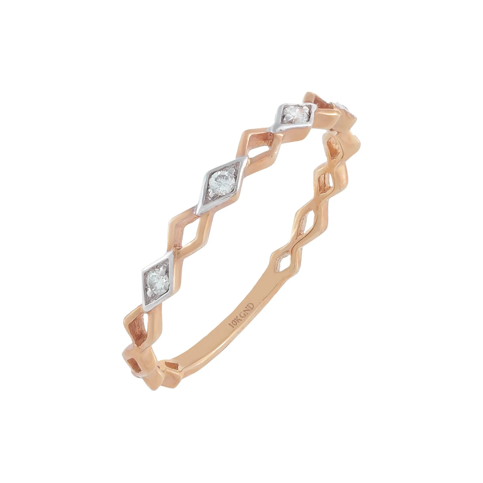 Diamond Chevron Ring 10K