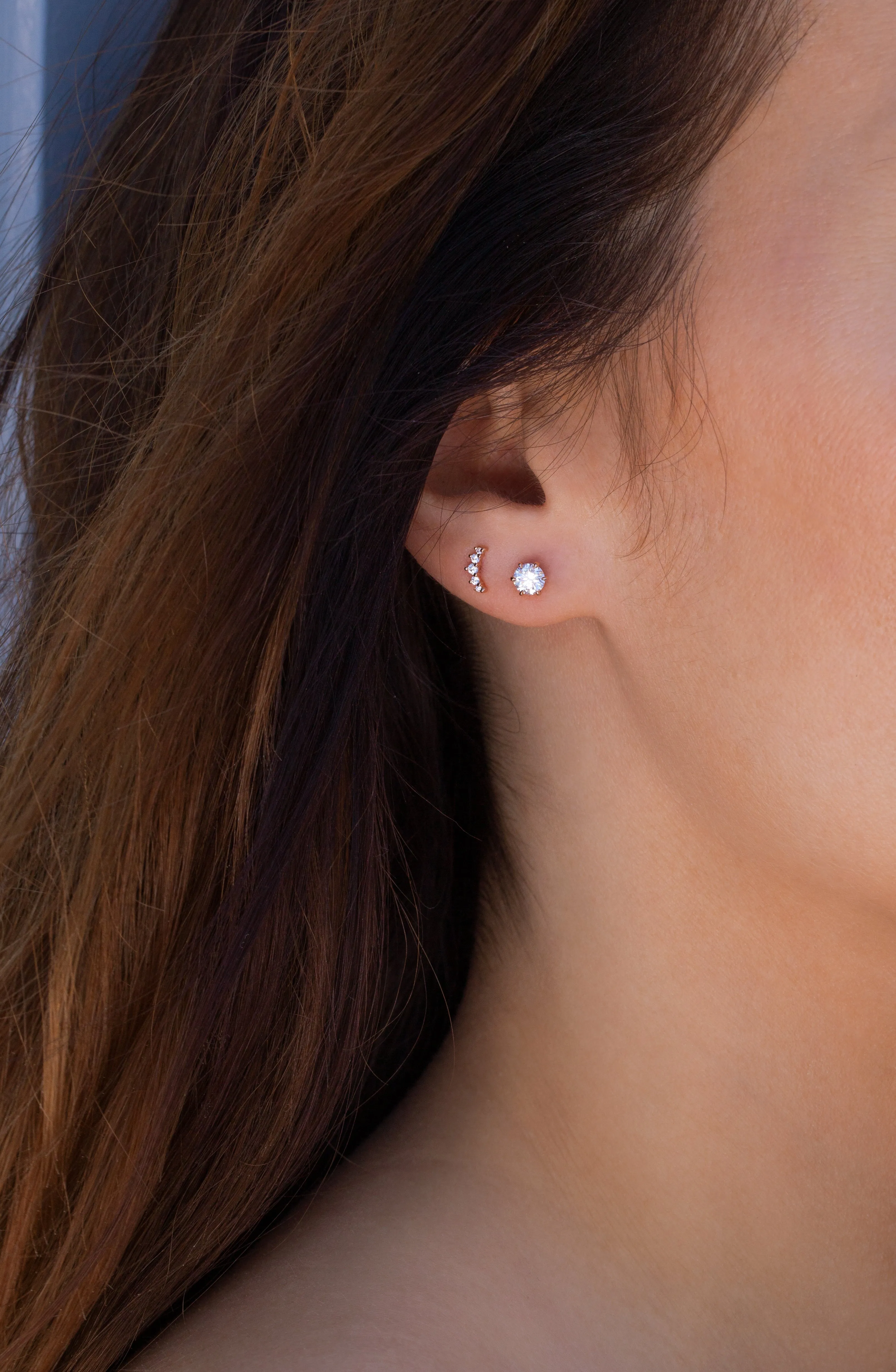 Diamond Cleo Studs (Ready to Ship)