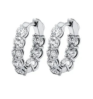 Diamond Hoop Earrings with Round Diamonds