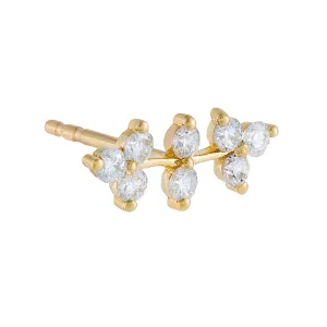 Diamond Leaf Stud Earring 14K