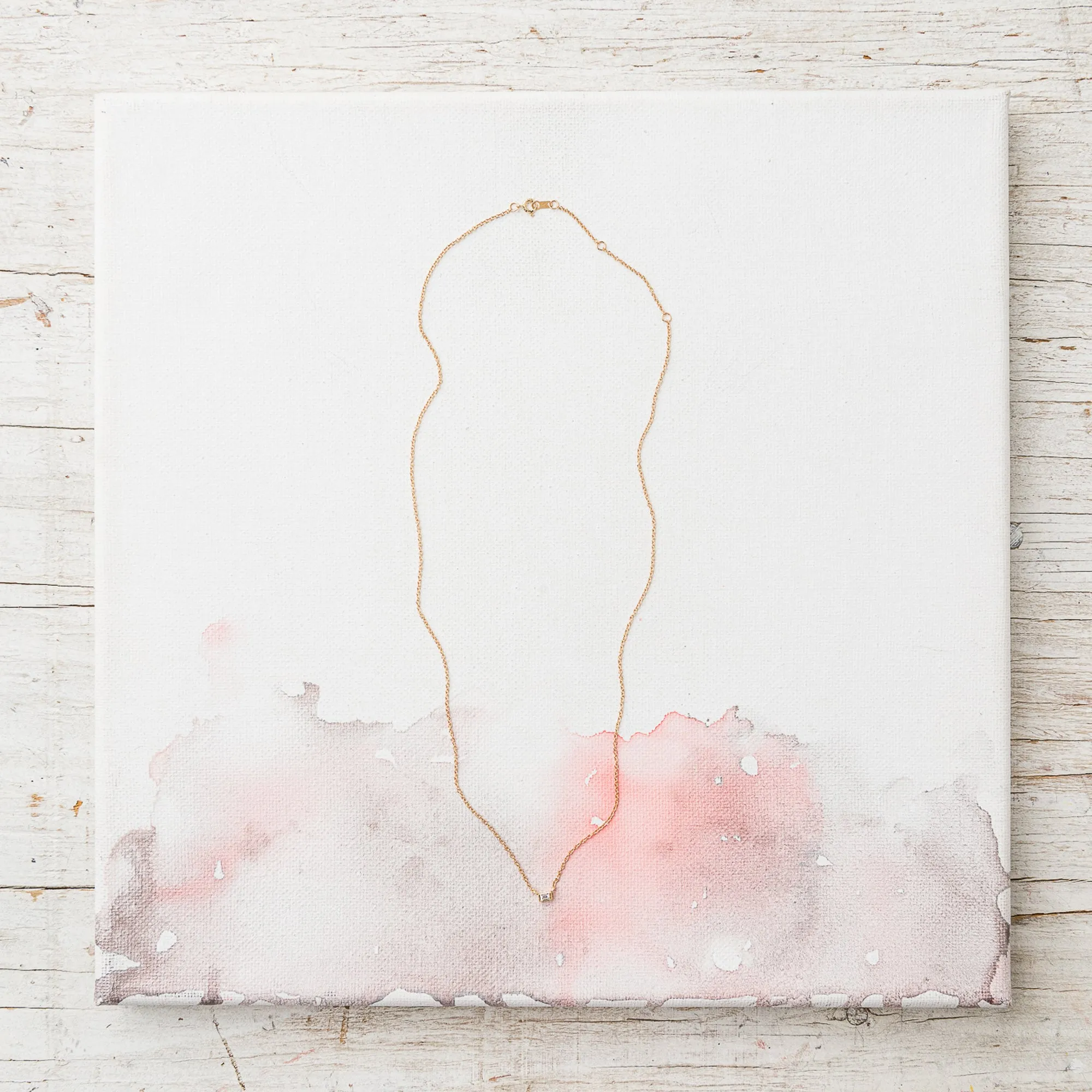 Diamond Petite Baguette Necklace in 14k Gold