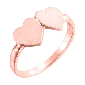 Double Heart Ring (Engrave-able)