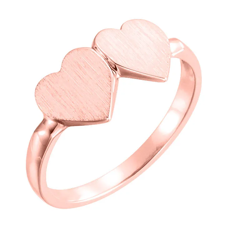 Double Heart Ring (Engrave-able)